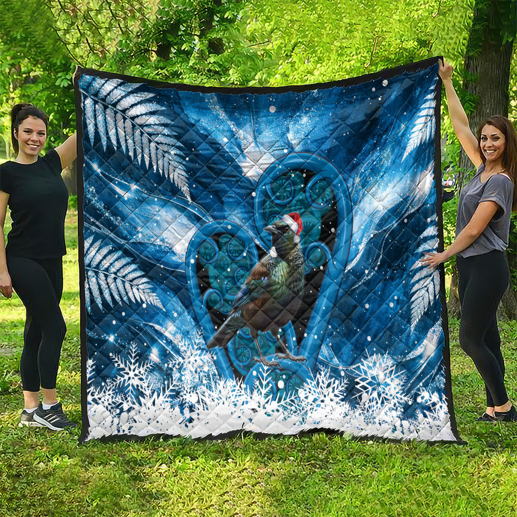 Tui Bird New Zealand Christmas In July Quilt NZ Aroha Koru Fern Marble Vibes