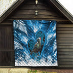 Tui Bird New Zealand Christmas In July Quilt NZ Aroha Koru Fern Marble Vibes