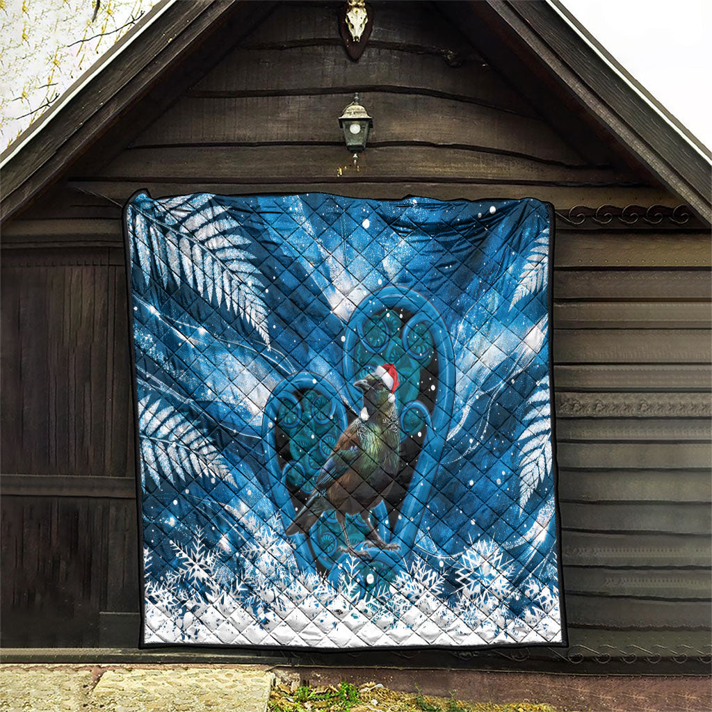Tui Bird New Zealand Christmas In July Quilt NZ Aroha Koru Fern Marble Vibes