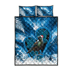 Tui Bird New Zealand Christmas In July Quilt Bed Set NZ Aroha Koru Fern Marble Vibes