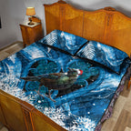 Tui Bird New Zealand Christmas In July Quilt Bed Set NZ Aroha Koru Fern Marble Vibes