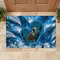 Tui Bird New Zealand Christmas In July Rubber Doormat NZ Aroha Koru Fern Marble Vibes