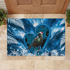 Tui Bird New Zealand Christmas In July Rubber Doormat NZ Aroha Koru Fern Marble Vibes