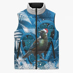 Tui Bird New Zealand Christmas In July Sleeveless Puffer Jacket NZ Aroha Koru Fern Marble Vibes