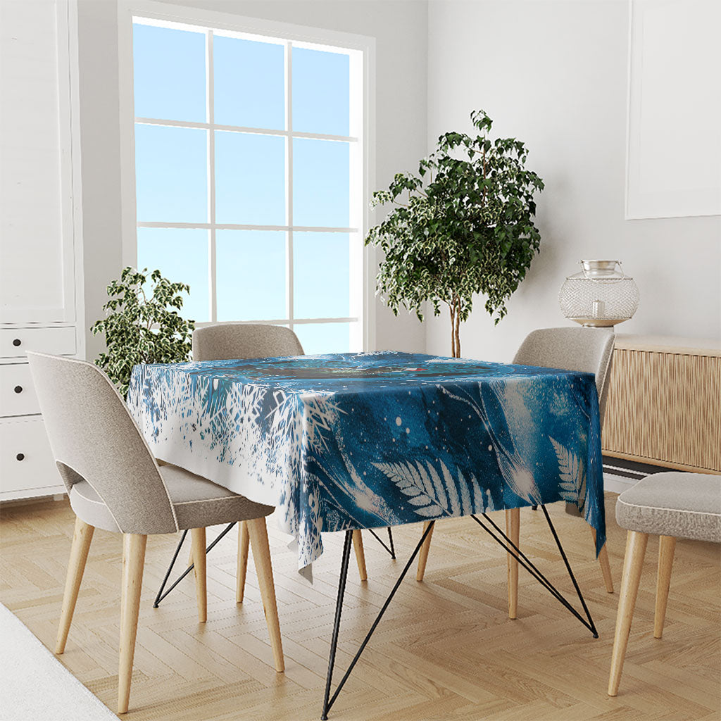 Tui Bird New Zealand Christmas In July Tablecloth NZ Aroha Koru Fern Marble Vibes