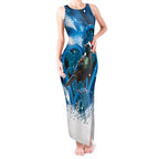 Tui Bird New Zealand Christmas In July Tank Maxi Dress NZ Aroha Koru Fern Marble Vibes