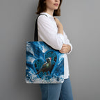 Tui Bird New Zealand Christmas In July Tote Bag NZ Aroha Koru Fern Marble Vibes