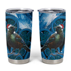 Tui Bird New Zealand Christmas In July Tumbler Cup NZ Aroha Koru Fern Marble Vibes