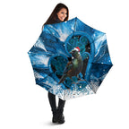 Tui Bird New Zealand Christmas In July Umbrella NZ Aroha Koru Fern Marble Vibes