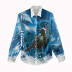 Tui Bird New Zealand Christmas In July Women Casual Shirt NZ Aroha Koru Fern Marble Vibes