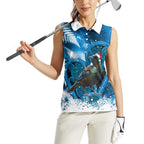 Tui Bird New Zealand Christmas In July Women Sleeveless Polo Shirt NZ Aroha Koru Fern Marble Vibes