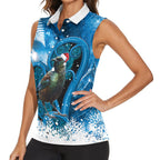 Tui Bird New Zealand Christmas In July Women Sleeveless Polo Shirt NZ Aroha Koru Fern Marble Vibes