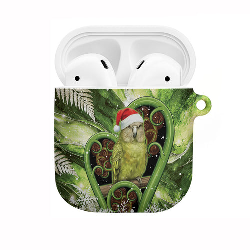 Kakapo New Zealand Christmas In July AirPods Case NZ Aroha Koru Fern Marble Vibes
