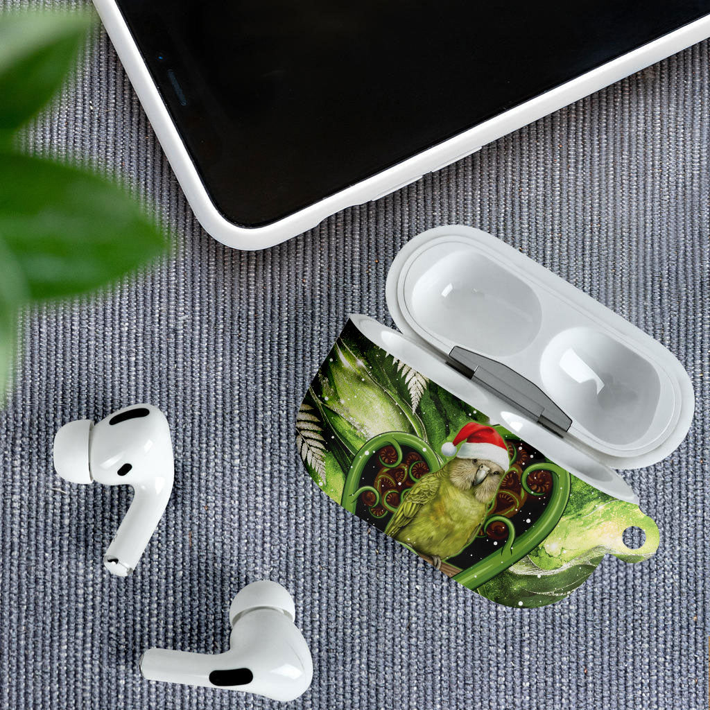 Kakapo New Zealand Christmas In July AirPods Case NZ Aroha Koru Fern Marble Vibes