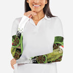Kakapo New Zealand Christmas In July Arm Sleeves NZ Aroha Koru Fern Marble Vibes