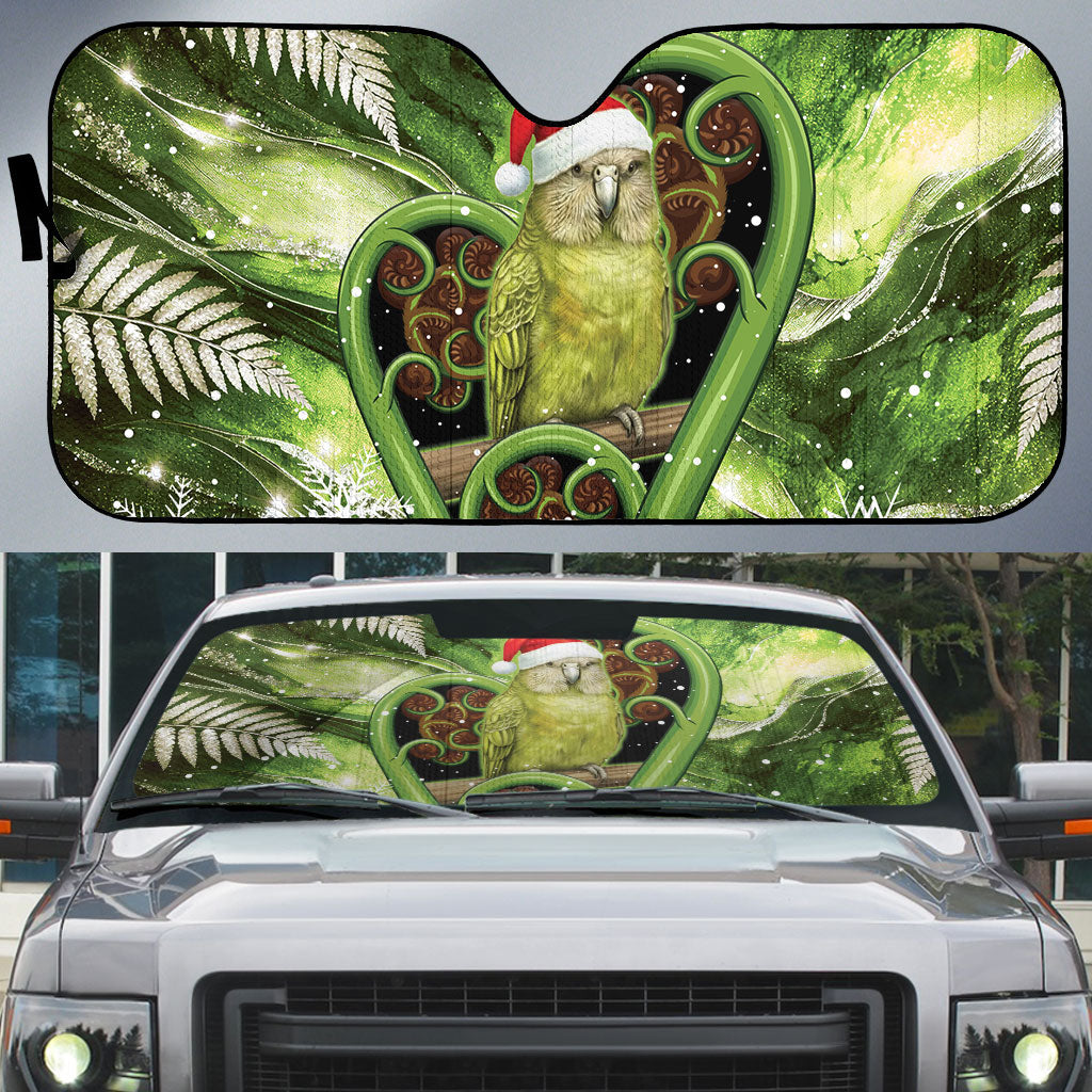 Kakapo New Zealand Christmas In July Auto Sun Shade NZ Aroha Koru Fern Marble Vibes
