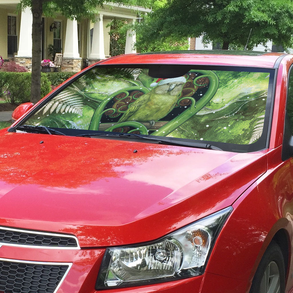 Kakapo New Zealand Christmas In July Auto Sun Shade NZ Aroha Koru Fern Marble Vibes