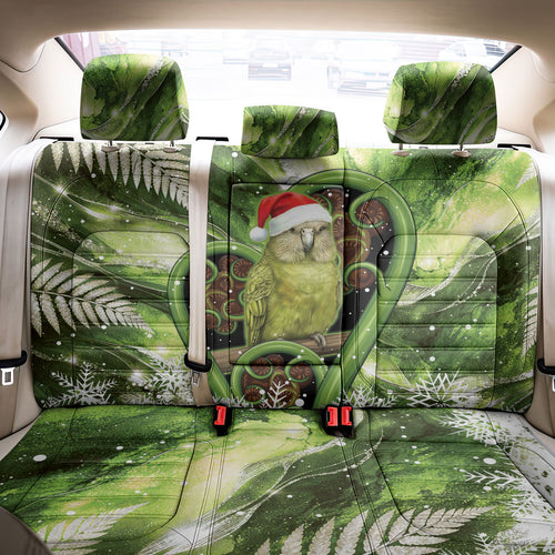 Kakapo New Zealand Christmas In July Back Car Seat Cover NZ Aroha Koru Fern Marble Vibes