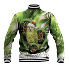 Kakapo New Zealand Christmas In July Baseball Jacket NZ Aroha Koru Fern Marble Vibes