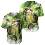 Kakapo New Zealand Christmas In July Baseball Jersey NZ Aroha Koru Fern Marble Vibes
