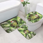Kakapo New Zealand Christmas In July Bathroom Set NZ Aroha Koru Fern Marble Vibes