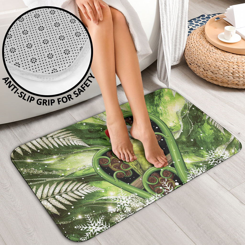 Kakapo New Zealand Christmas In July Bathroom Set NZ Aroha Koru Fern Marble Vibes