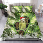 Kakapo New Zealand Christmas In July Bedding Set NZ Aroha Koru Fern Marble Vibes