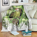 Kakapo New Zealand Christmas In July Blanket NZ Aroha Koru Fern Marble Vibes