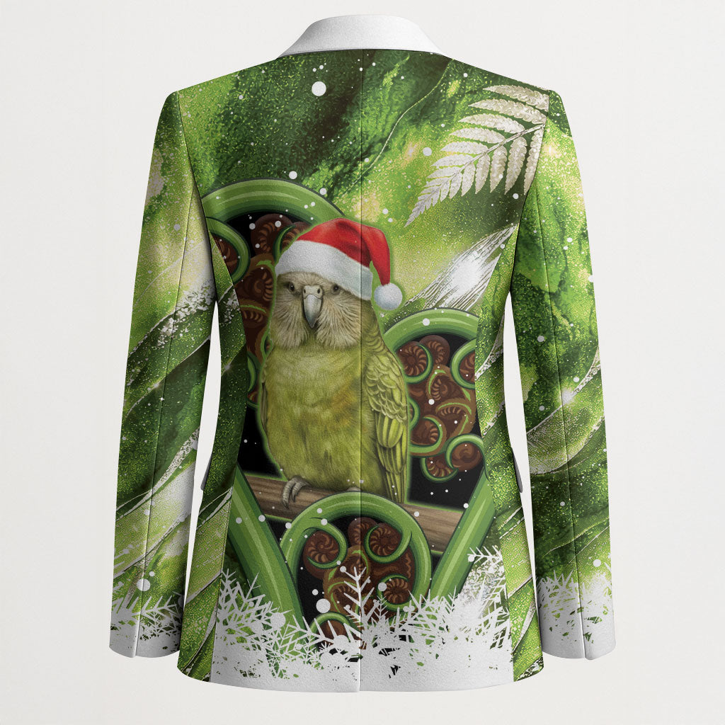 Kakapo New Zealand Christmas In July Blazer NZ Aroha Koru Fern Marble Vibes