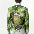 Kakapo New Zealand Christmas In July Blazer NZ Aroha Koru Fern Marble Vibes