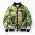 Kakapo New Zealand Christmas In July Bomber Puffer Jacket NZ Aroha Koru Fern Marble Vibes