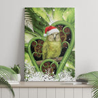 Kakapo New Zealand Christmas In July Canvas Wall Art NZ Aroha Koru Fern Marble Vibes