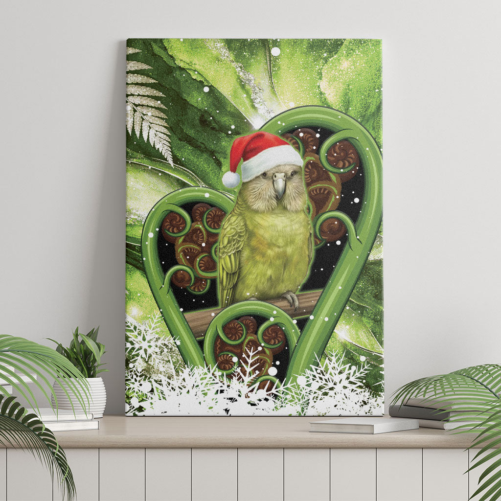 Kakapo New Zealand Christmas In July Canvas Wall Art NZ Aroha Koru Fern Marble Vibes