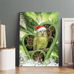 Kakapo New Zealand Christmas In July Canvas Wall Art NZ Aroha Koru Fern Marble Vibes