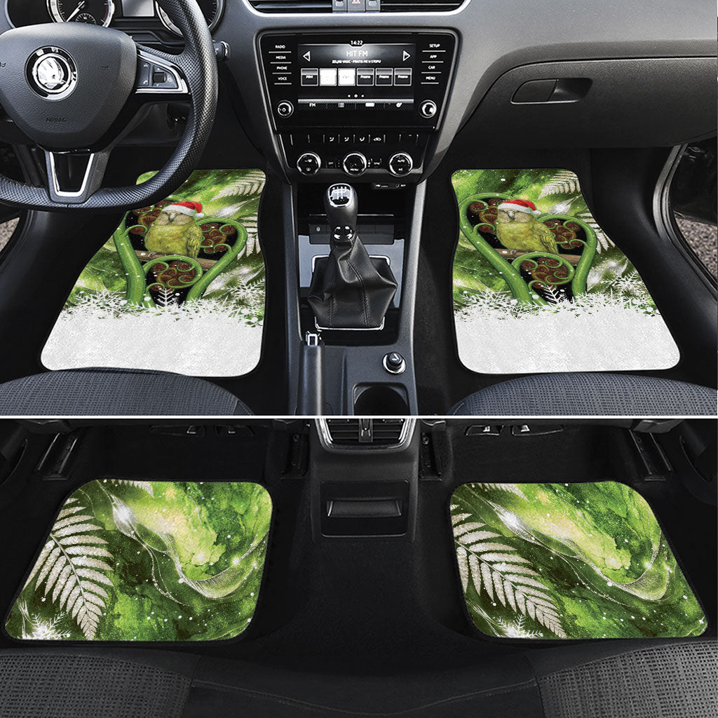 Kakapo New Zealand Christmas In July Car Mats NZ Aroha Koru Fern Marble Vibes
