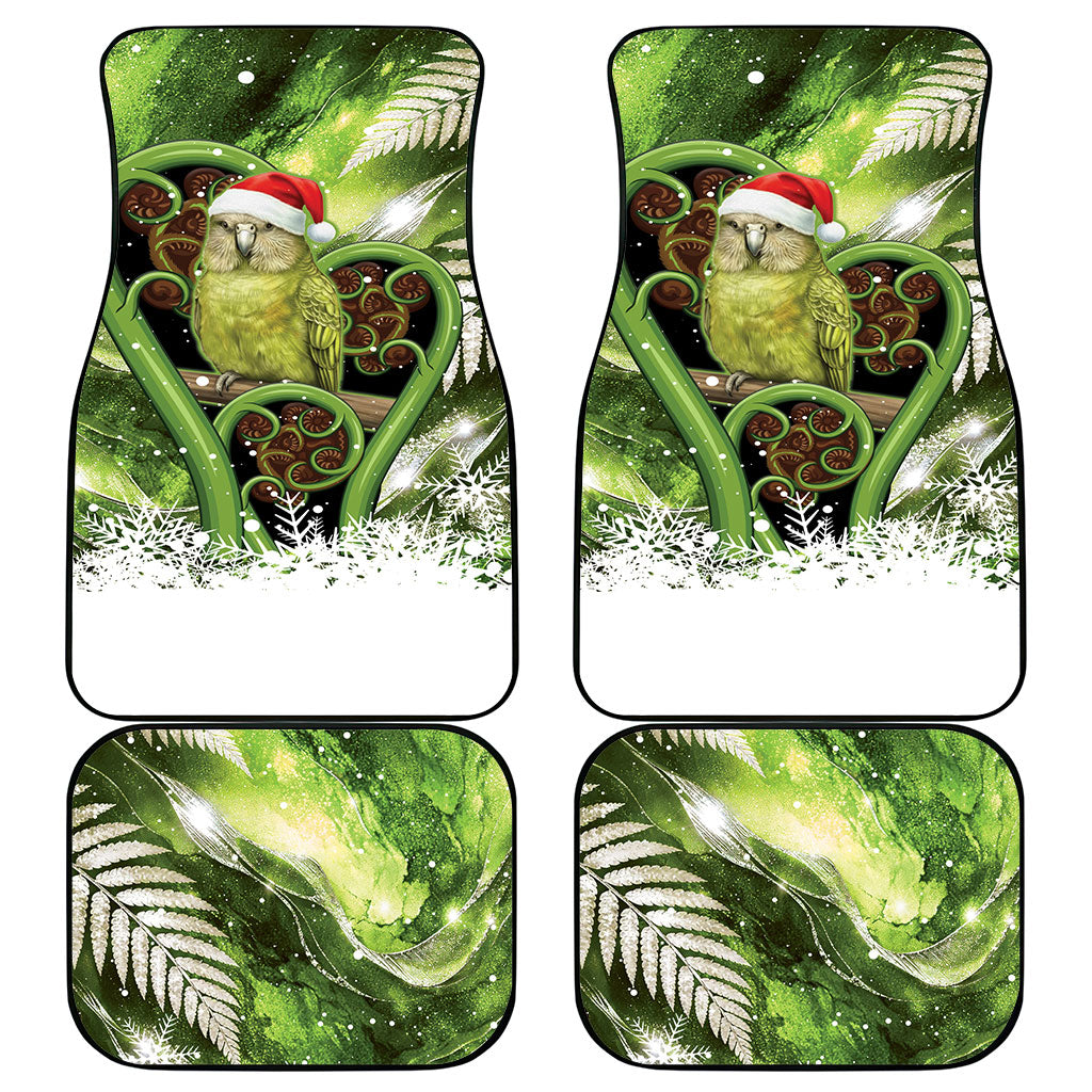 Kakapo New Zealand Christmas In July Car Mats NZ Aroha Koru Fern Marble Vibes