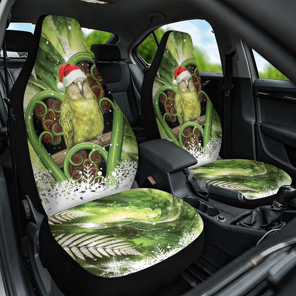 Kakapo New Zealand Christmas In July Car Seat Cover NZ Aroha Koru Fern Marble Vibes