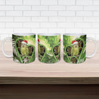 Kakapo New Zealand Christmas In July Ceramic Mug NZ Aroha Koru Fern Marble Vibes