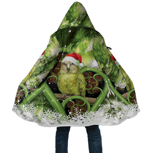 Kakapo New Zealand Christmas In July Cloak NZ Aroha Koru Fern Marble Vibes