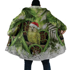 Kakapo New Zealand Christmas In July Cloak NZ Aroha Koru Fern Marble Vibes