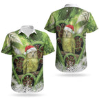 Kakapo New Zealand Christmas In July Couples Matching Off Shoulder Short Dress and Hawaiian Shirt NZ Aroha Koru Fern Marble Vibes LT14