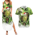 Kakapo New Zealand Christmas In July Couples Matching Summer Maxi Dress and Hawaiian Shirt NZ Aroha Koru Fern Marble Vibes