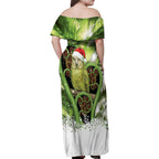 Kakapo New Zealand Christmas In July Family Matching Off Shoulder Maxi Dress and Hawaiian Shirt NZ Aroha Koru Fern Marble Vibes