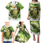 Kakapo New Zealand Christmas In July Family Matching Puletasi and Hawaiian Shirt NZ Aroha Koru Fern Marble Vibes