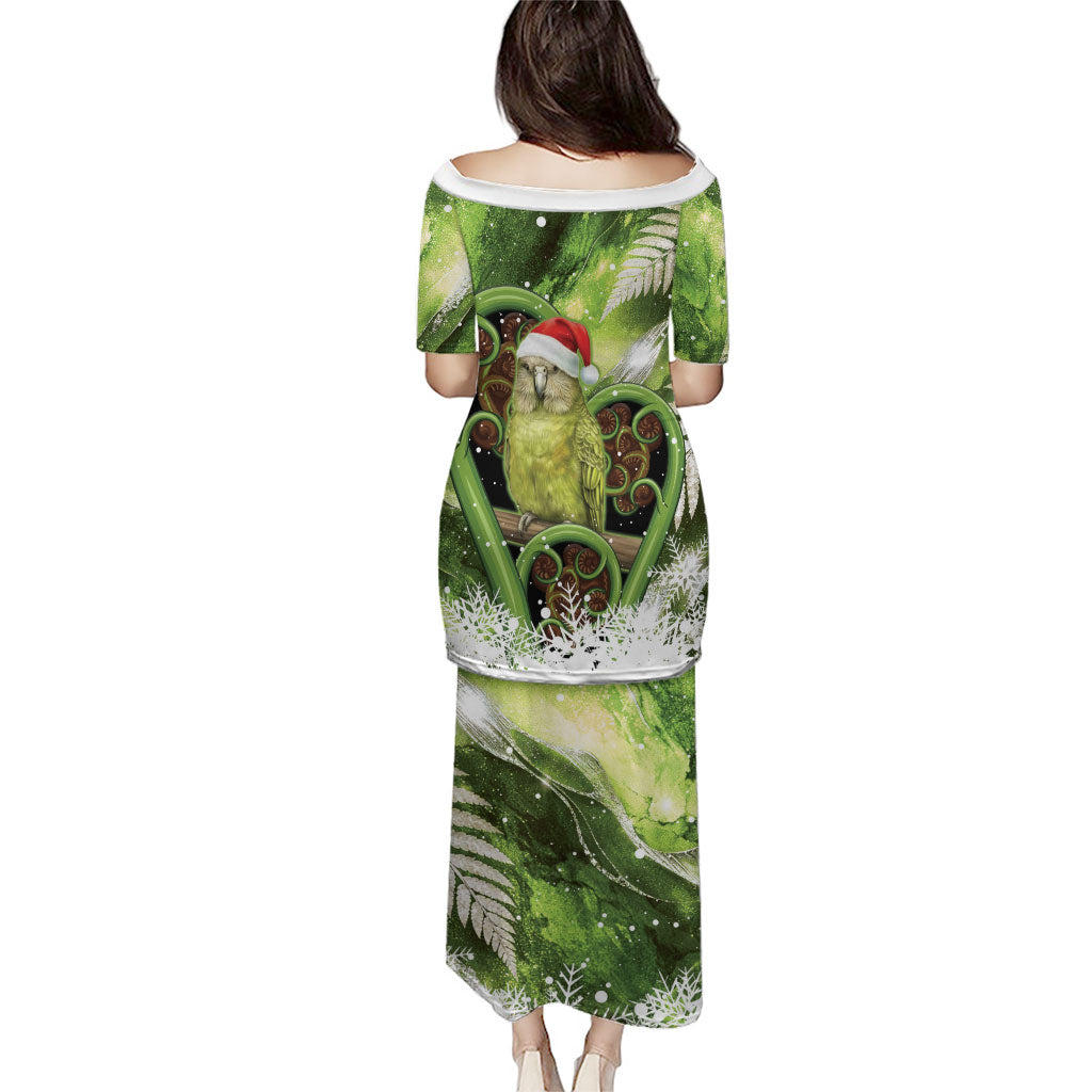 Kakapo New Zealand Christmas In July Family Matching Puletasi and Hawaiian Shirt NZ Aroha Koru Fern Marble Vibes