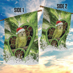 Kakapo New Zealand Christmas In July Garden Flag NZ Aroha Koru Fern Marble Vibes