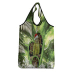 Kakapo New Zealand Christmas In July Grocery Bag NZ Aroha Koru Fern Marble Vibes