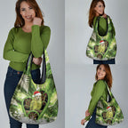 Kakapo New Zealand Christmas In July Grocery Bag NZ Aroha Koru Fern Marble Vibes