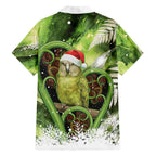Kakapo New Zealand Christmas In July Hawaiian Shirt NZ Aroha Koru Fern Marble Vibes