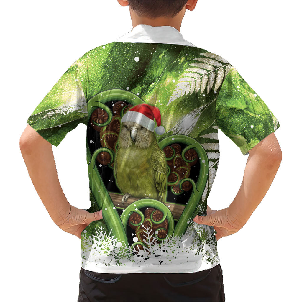 Kakapo New Zealand Christmas In July Hawaiian Shirt NZ Aroha Koru Fern Marble Vibes